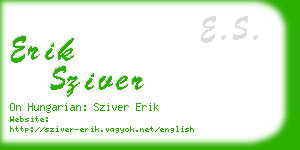 erik sziver business card